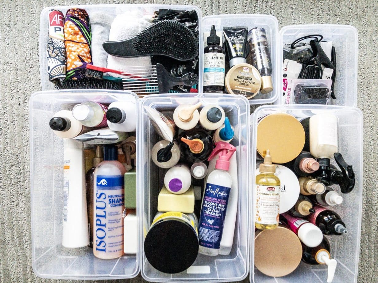 How I Organize My Hair Product Stash + Tips! (Naturally Curious)